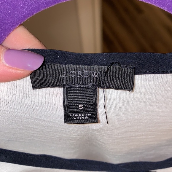 J Crew Size Small White Tee with Black Bow - Picture 3 of 3